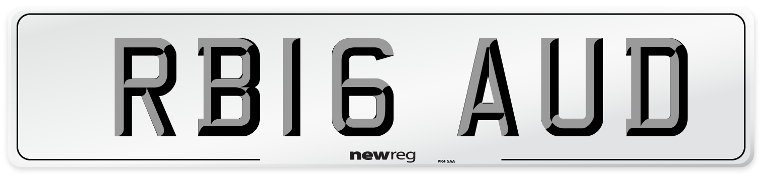 RB16 AUD Number Plate from New Reg